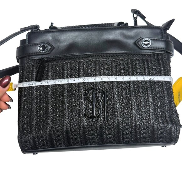 Steve Madden “Bhaymann” Woven Black Satchel – Braided Handle - Picture 6 of 13